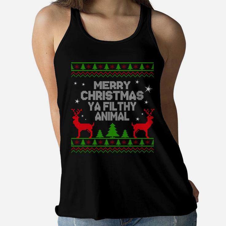 Funny Merry Christmas Animal Filthy Ya For Men Women & Kids Sweatshirt Women Flowy Tank