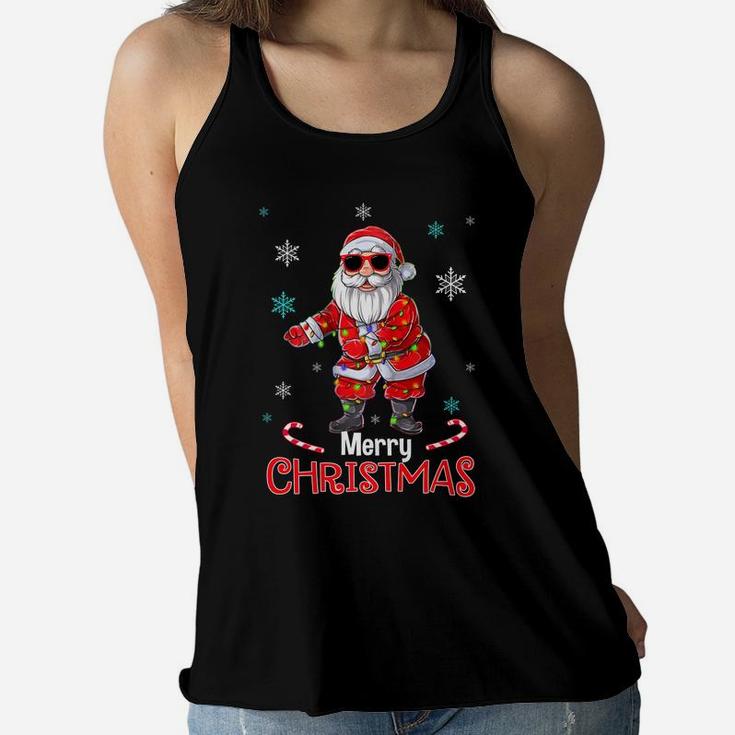 Funny Santa Floss Merry Christmas Boys Kids Xmas Flossing Women Flowy Tank