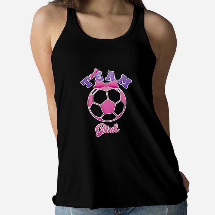 Gender Reveal Party Team Girl Pink Soccer Ball Women Flowy Tank