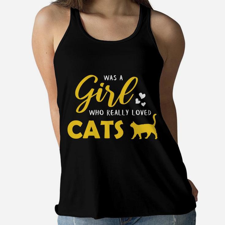 Girl Who Loves Cats Cat Gifts For Cat Lovers Cat Lover Gift Women Flowy Tank