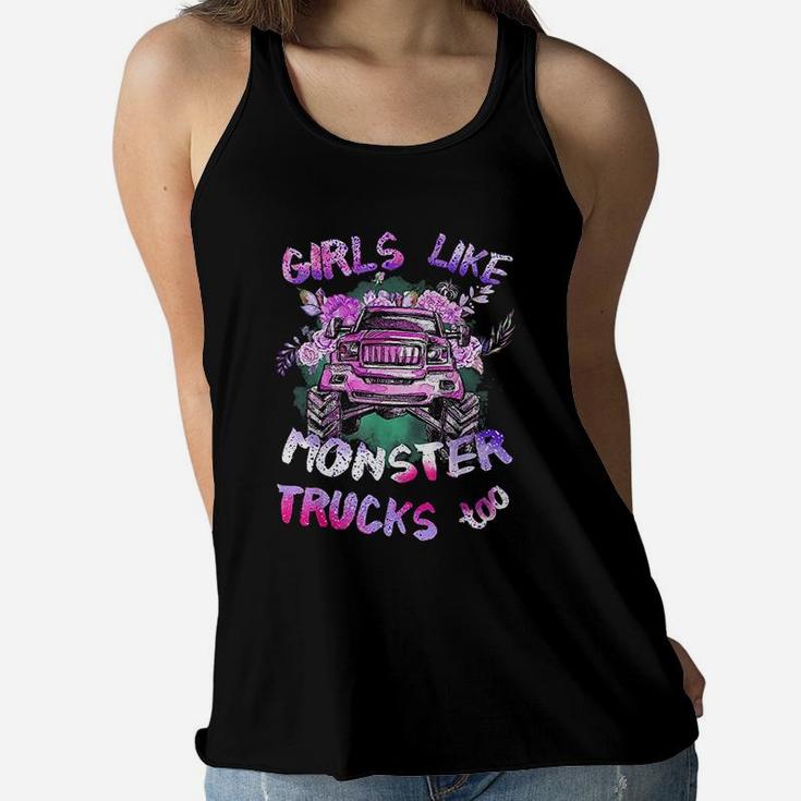 Girls Like Monster Trucks Too Women Flowy Tank