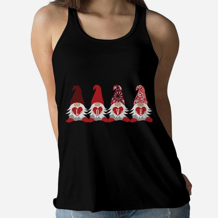 Gnome Valentine's Day Gift Love Hearts Cute Gift For Girls Women Flowy Tank