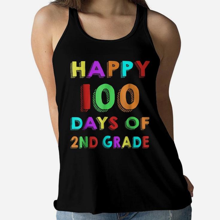 Happy 100Th Day Of 2Nd Grade Shirt For Kids And Teachers Women Flowy Tank