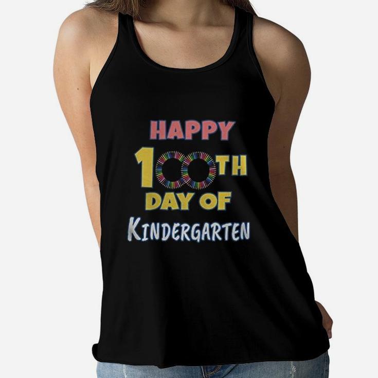 Happy 100th Day Of Kindergarten School Gift Women Flowy Tank