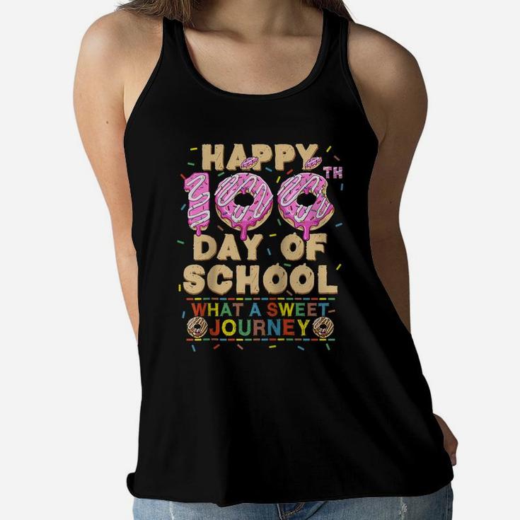 Happy 100Th Day Of School Donut Lovers Student Boy Girl Gift Raglan Baseball Tee Women Flowy Tank