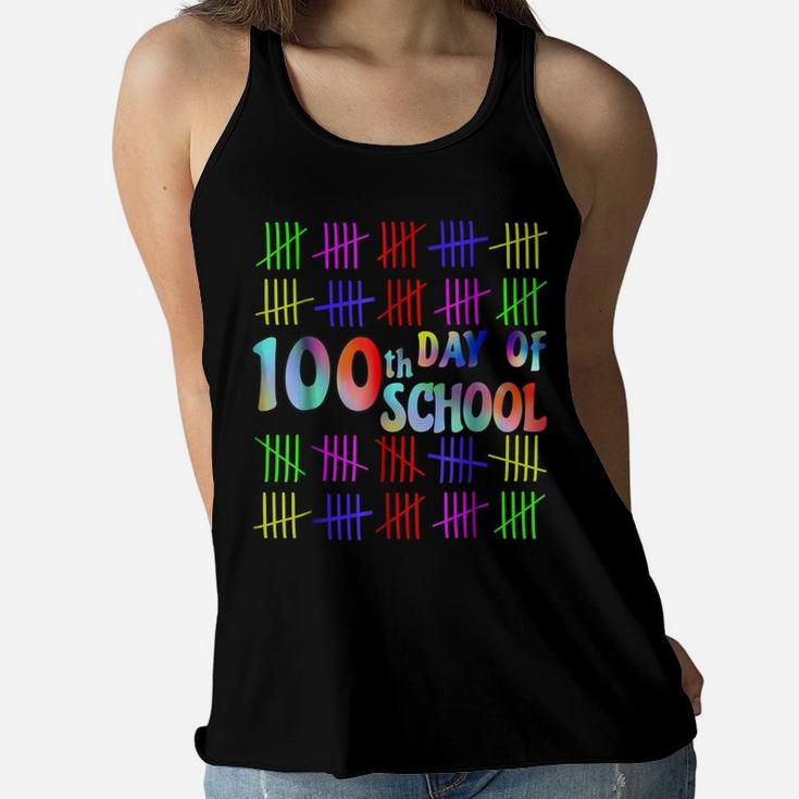 Happy 100Th Day Of School Party T Shirt For Kids And Teacher Women Flowy Tank