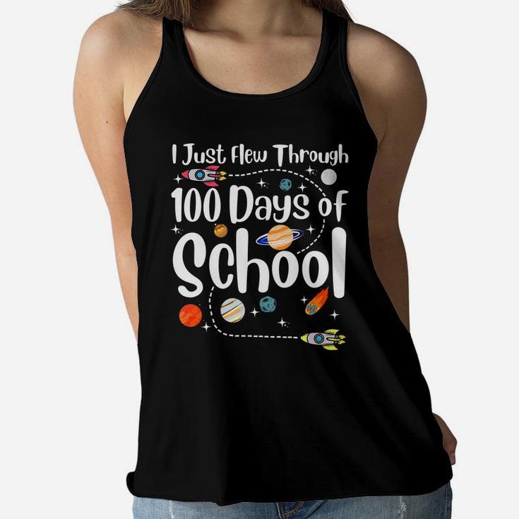 Happy 100Th Day Of School Space Funny Teacher Student Kids Women Flowy Tank