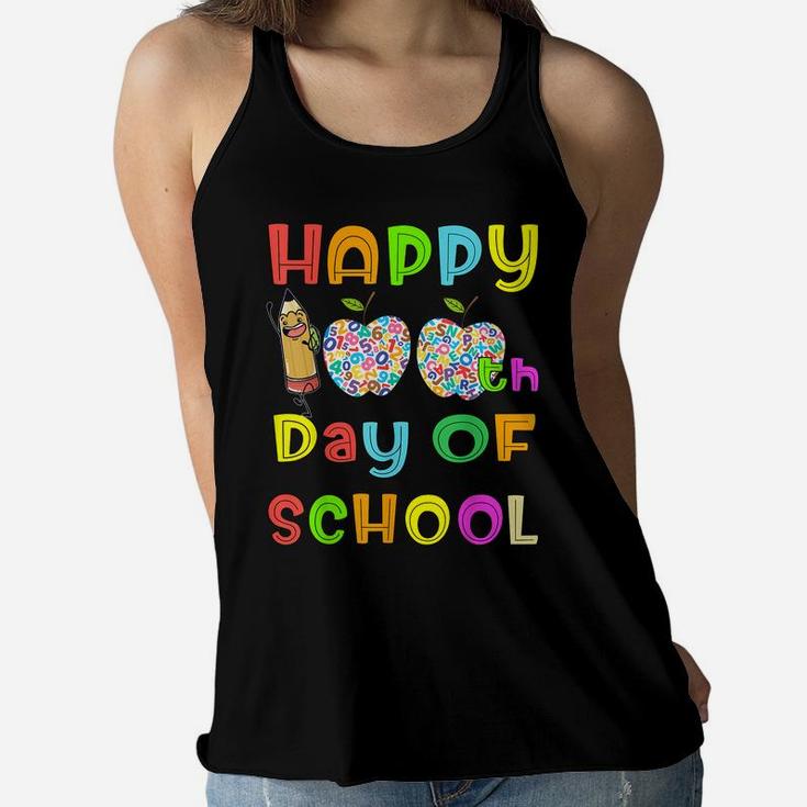 Happy 100Th Day Of School Teacher Or Student Kids Funny Gift Women Flowy Tank