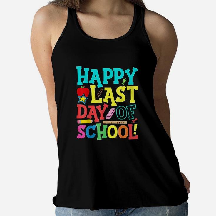 Happy Last Day Of School Teacher Boys Girls Kids Women Flowy Tank