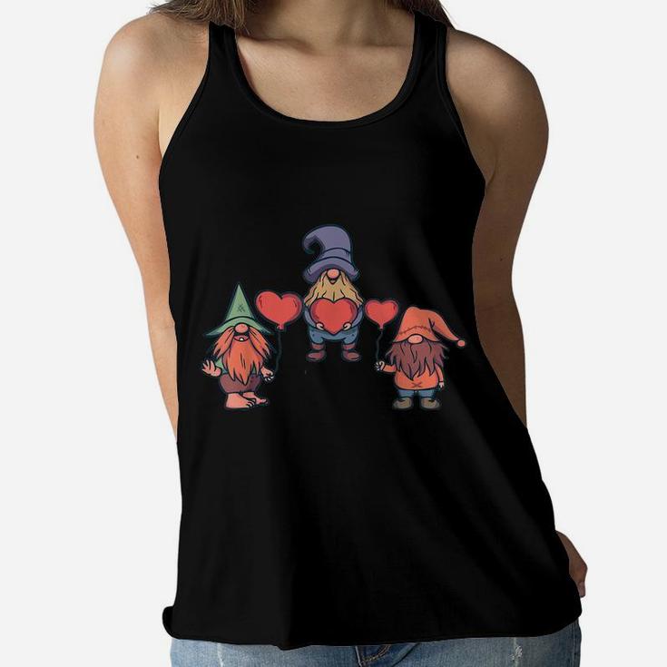 Heart Gnome Valentine's Day Couple Matching Gifts Boys Girls Women Flowy Tank