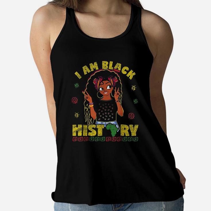 I Am The Strong African Queen Girls Black History Month Women Flowy Tank