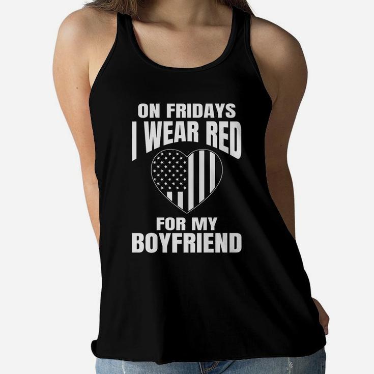 I Wear Red For My Boyfriend Women Flowy Tank