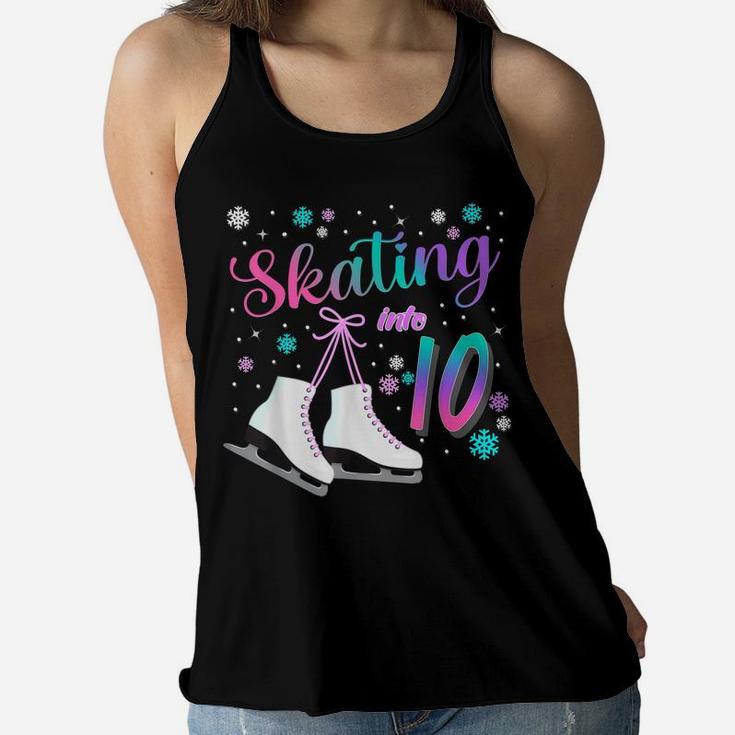 Ice Skating Rolling Birthday Party Girl Family Matching Women Flowy Tank