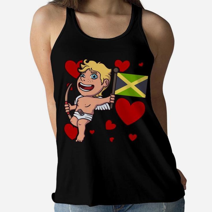Jamaican Cupid Valentines Day Jamaica Themed Gift Women Flowy Tank