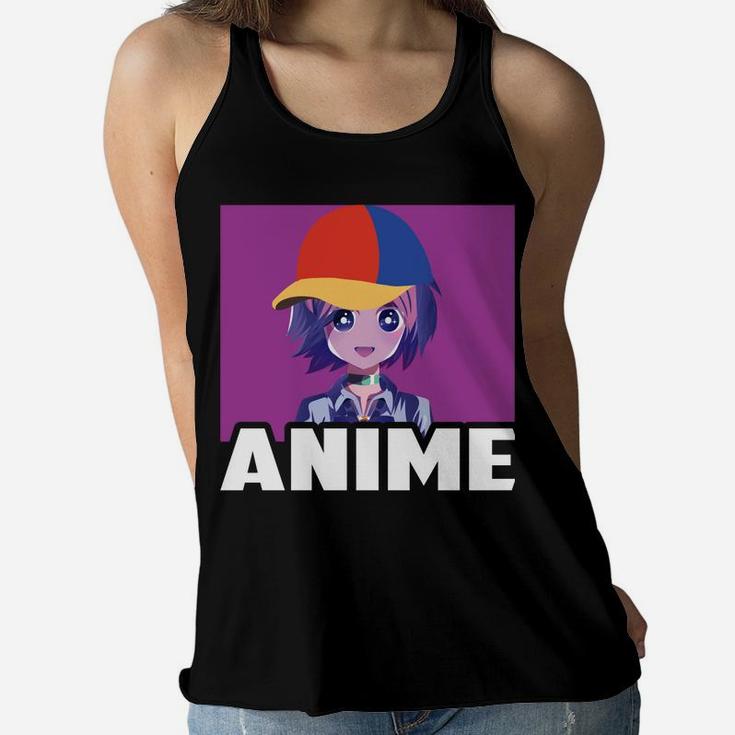 Just A Girl Who Love Anime Funny Gifts For Teen Girls Anime Women Flowy Tank