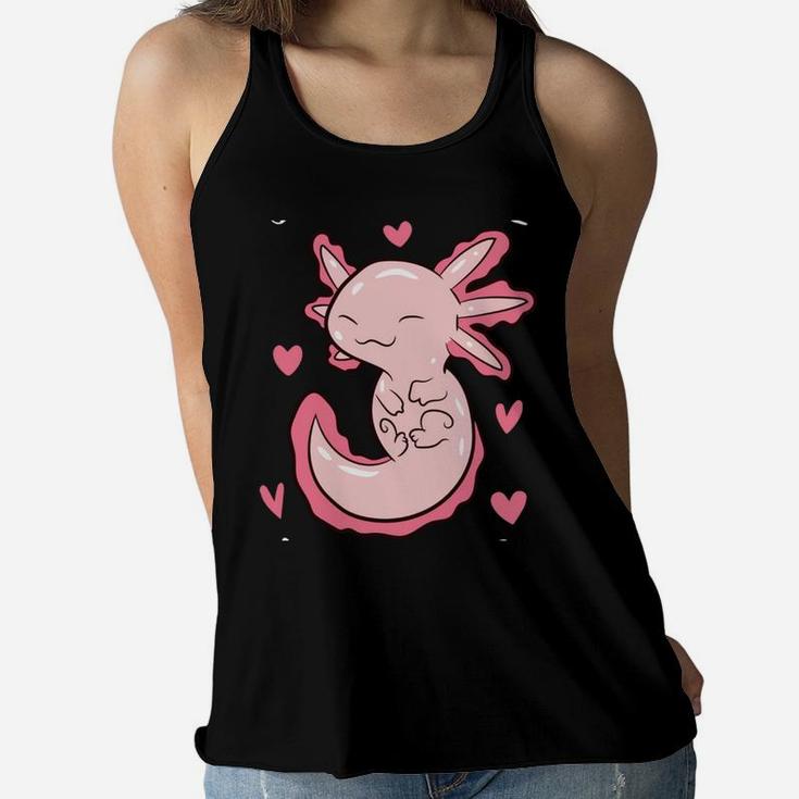 Just A Girl Who Loves Axolotls Funny Axolotl Girl Women Flowy Tank