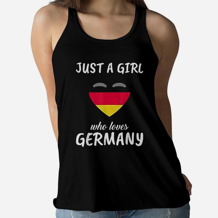 Just A Girl Who Loves Germany German Gift Travel Germany Women Flowy Tank
