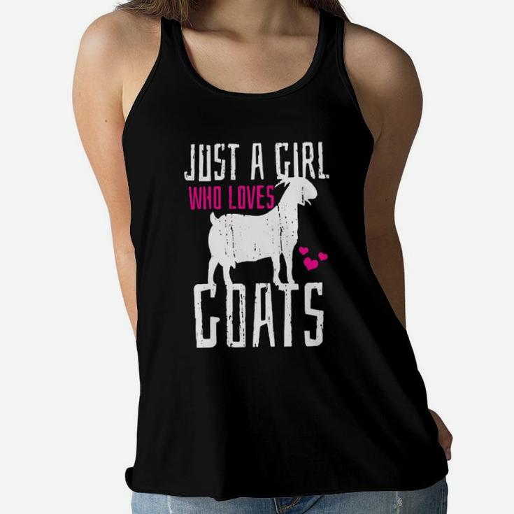 Just A Girl Who Loves Goats Valentine Day Women Flowy Tank