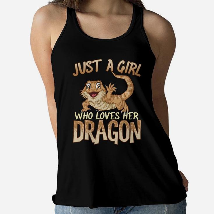 Just A Girl Who Loves Her Dragon | Bearded Dragons Girls Women Flowy Tank