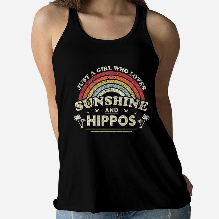 Just A Girl Who Loves Sunshine And Hippos Women Flowy Tank