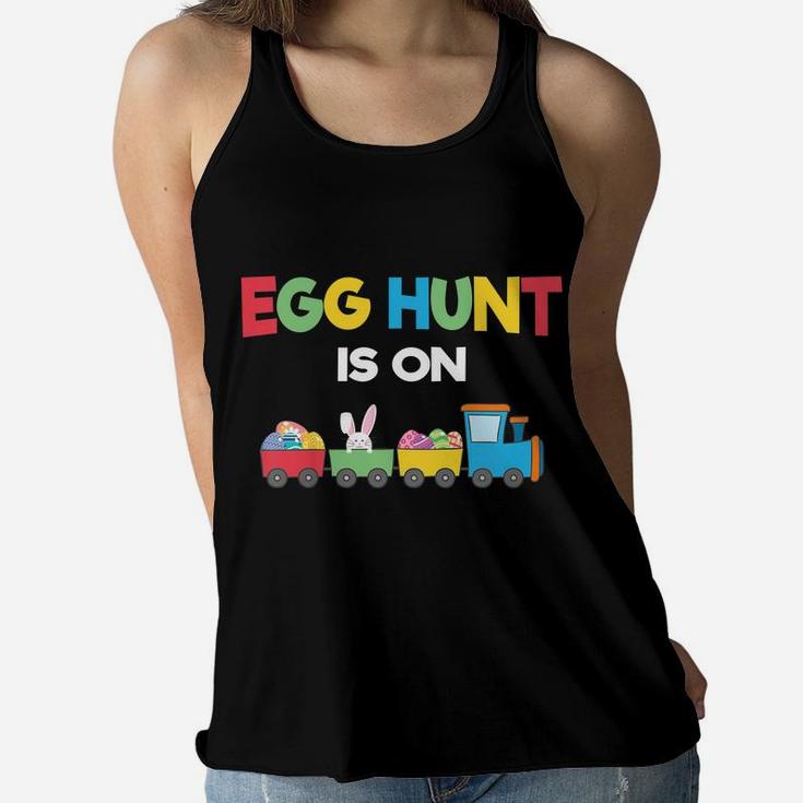 Kids Egg Hunt Is On Kids Tractor Toy Easter Bunny Hunting Costume Women Flowy Tank