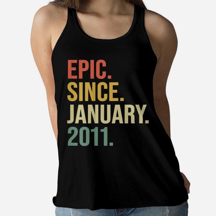 Kids Epic Since January 2011, 9 Years Old, 9Th Birthday Gift Women Flowy Tank