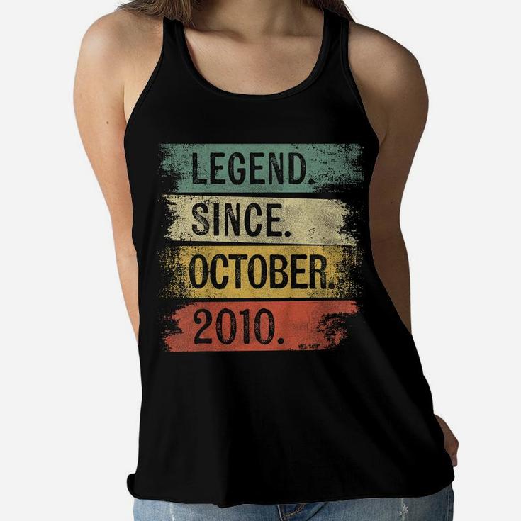 Kids Legend Since October 2010 9 Year Old 9Th Birthday Gifts Women Flowy Tank