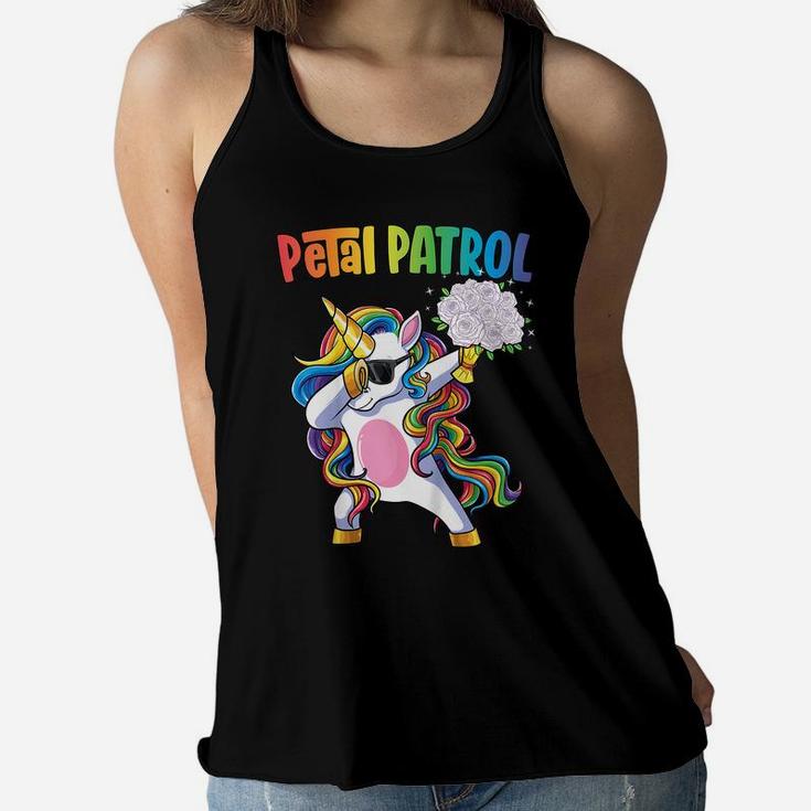 Kids Petal Patrol Shirt Flower Girl Wedding Dabbing Unicorn Women Flowy Tank