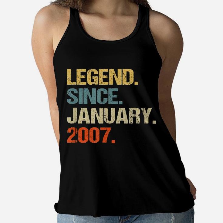 Legend Since January 2007 13 Years Old Boys Gifts Women Flowy Tank