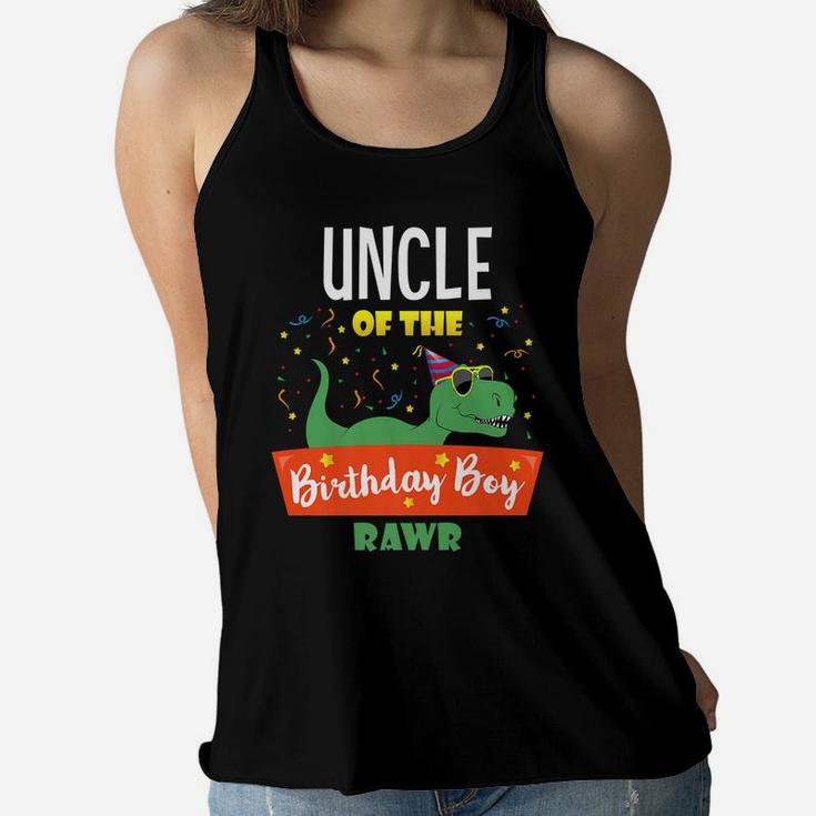 Mens Uncle Dinosaur Hilarious Birthday Boy Uncle Gifts Funny Women Flowy Tank