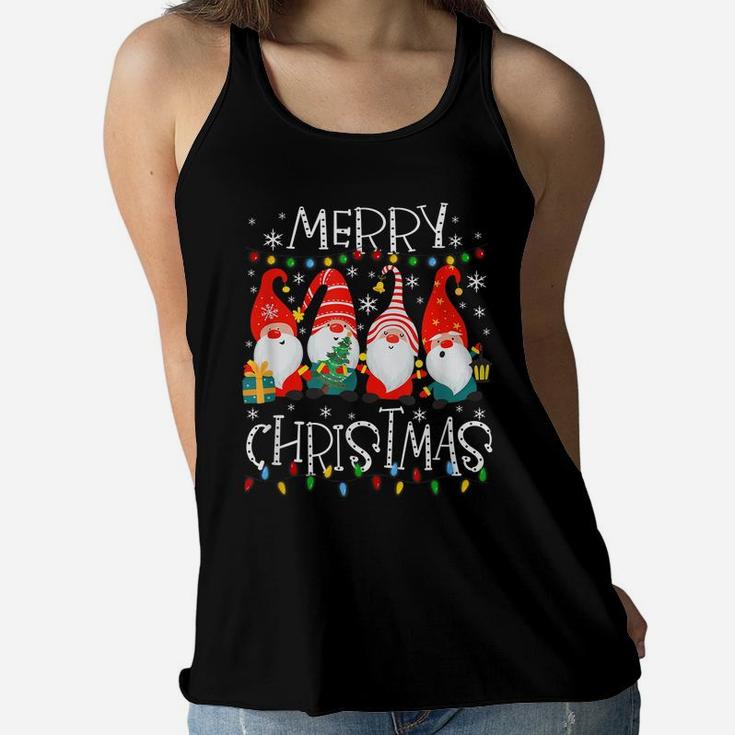Merry Christmas Gnome Shirt Funny Family Xmas Kids Adults Women Flowy Tank