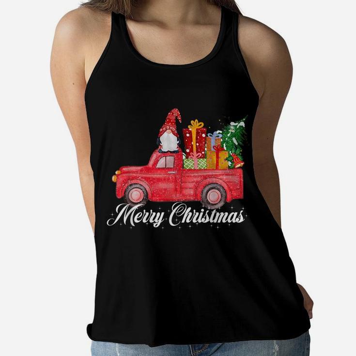 Merry Christmas Red Gnome Truck Funny Gifts Men Women Kids Women Flowy Tank
