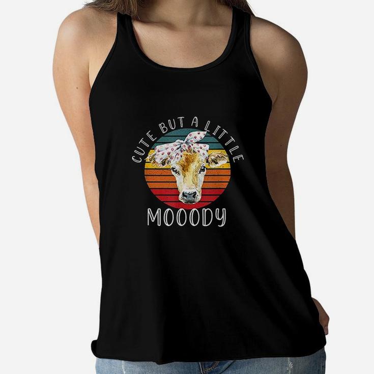 Moody Cow Lovers Farm Clothes Cowgirl For Women Girls Women Flowy Tank