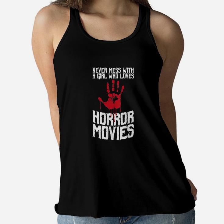 Never Mess With Horror Movie Girl Zombie Hand Women Flowy Tank