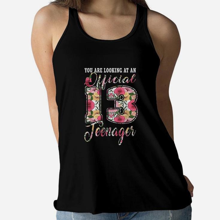 Official 13 Teenager 13Th Birthday 13 Years Old Girl Women Flowy Tank