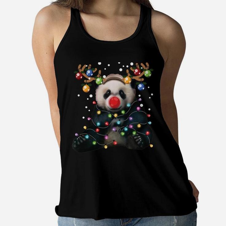 Panda Bear Santa, Christmas Gift For Men Women Kids, Xmas Sweatshirt Women Flowy Tank
