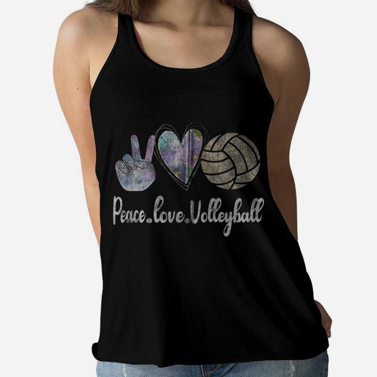 Peace Love Volleyball Cute Design For Women Teen Girls Zip Hoodie Women Flowy Tank
