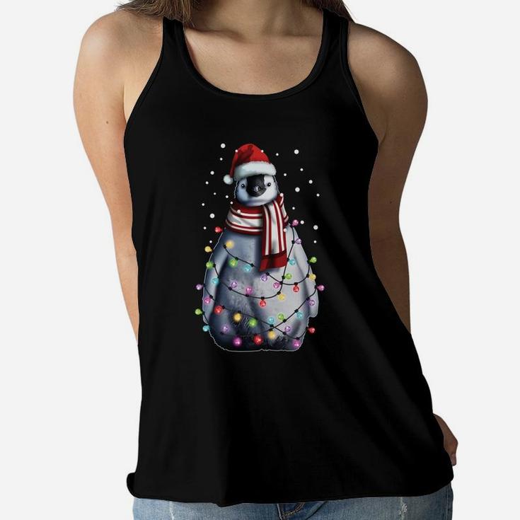 Santa Penguin, Christmas Gift For Men Women Kids, Cute Xmas Sweatshirt Women Flowy Tank