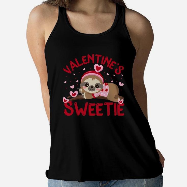 Sweetie Valentines Day Cute Sloth Valentine Gift Happy Valentines Day Women Flowy Tank