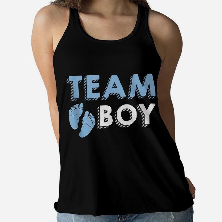 Team Boy Gender Reveal Baby Shower Birth Party Family Gift Women Flowy Tank