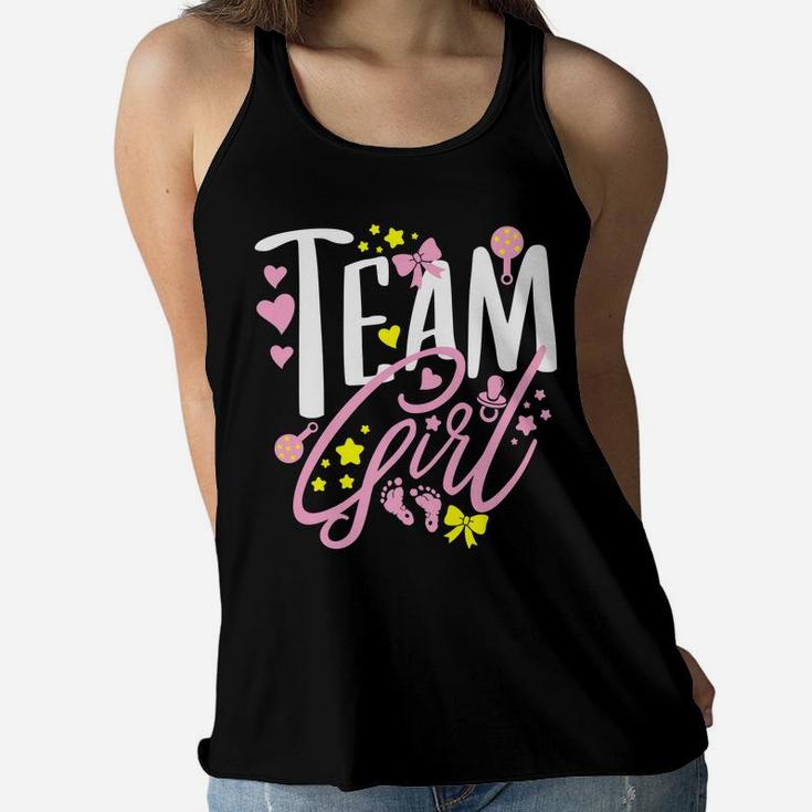 Team Girl Gender Reveal Party Baby Announcement Gift Women Flowy Tank