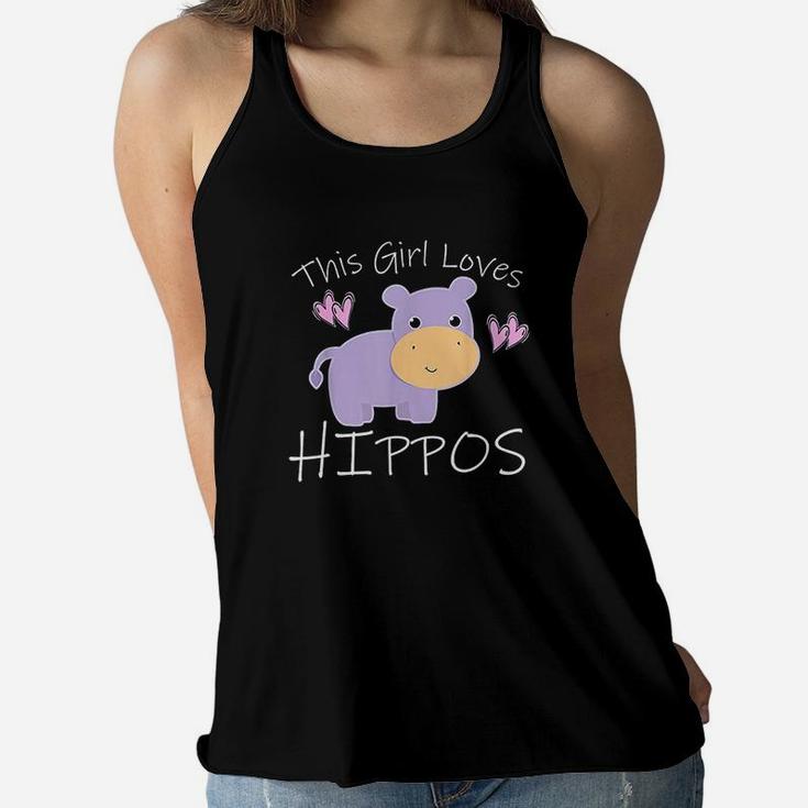 This Girl Loves Hippos Women Flowy Tank