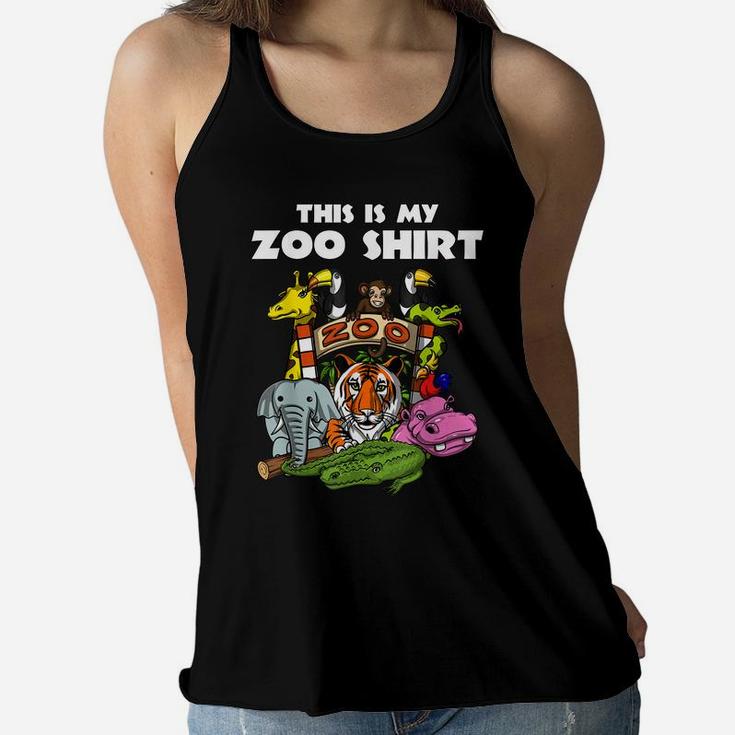This Is My Zoo Funny Animals Kids Girls Boys Women Flowy Tank