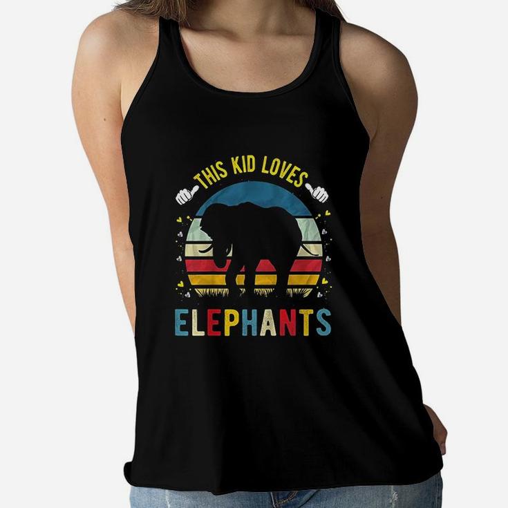 This Kid Loves Elephants Women Flowy Tank
