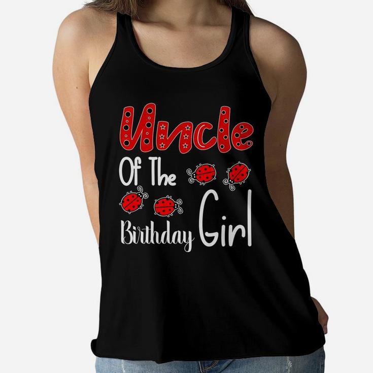 Uncle Of The Birthday Girl Matching Family Ladybug Lovers Women Flowy Tank