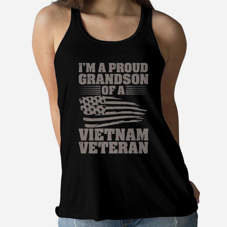 Vietnam Veteran - Proud Grandson Tees Men Kids Boys Gift Women Flowy Tank