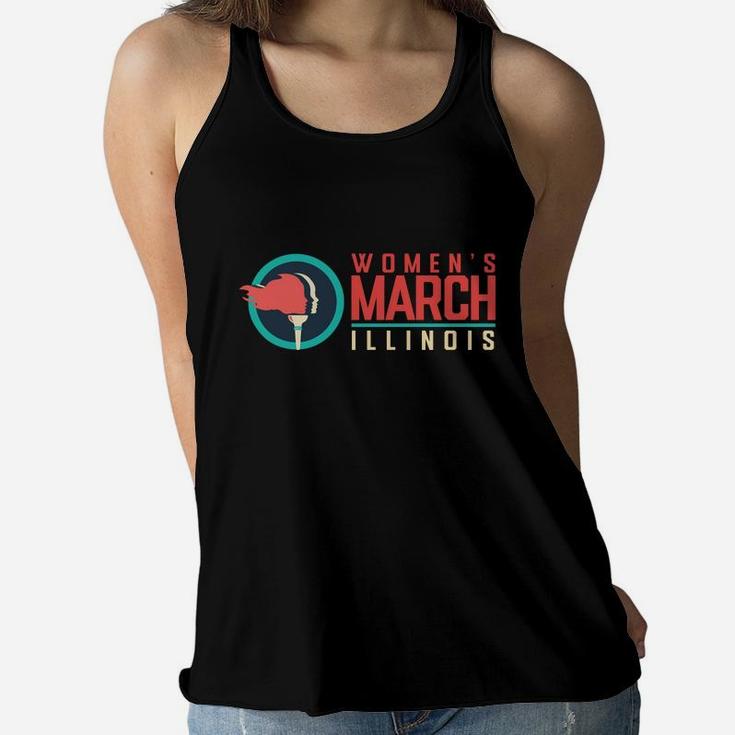 Women March Illinois January 2022 Funny Gifts For Friends Women Flowy Tank