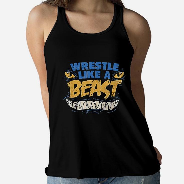 Wrestle Like A Beast Wrestling Workout Girls Boys Women Flowy Tank