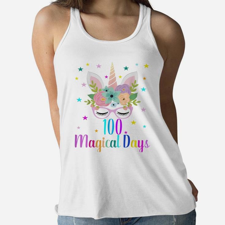 100 Magical Days 100Th Day Of School Girl Unicorn Costume Women Flowy Tank