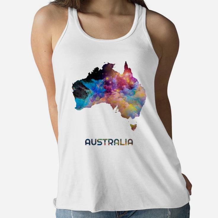 Colorful Australia Map January Cool Gifts Funny Gifts Idea Women Flowy Tank